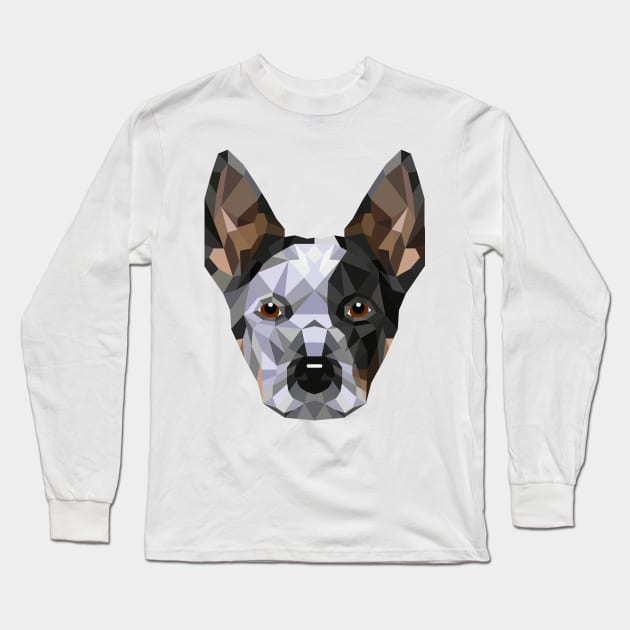 Geometric Blue Heeler Long Sleeve T-Shirt by sins0mnia